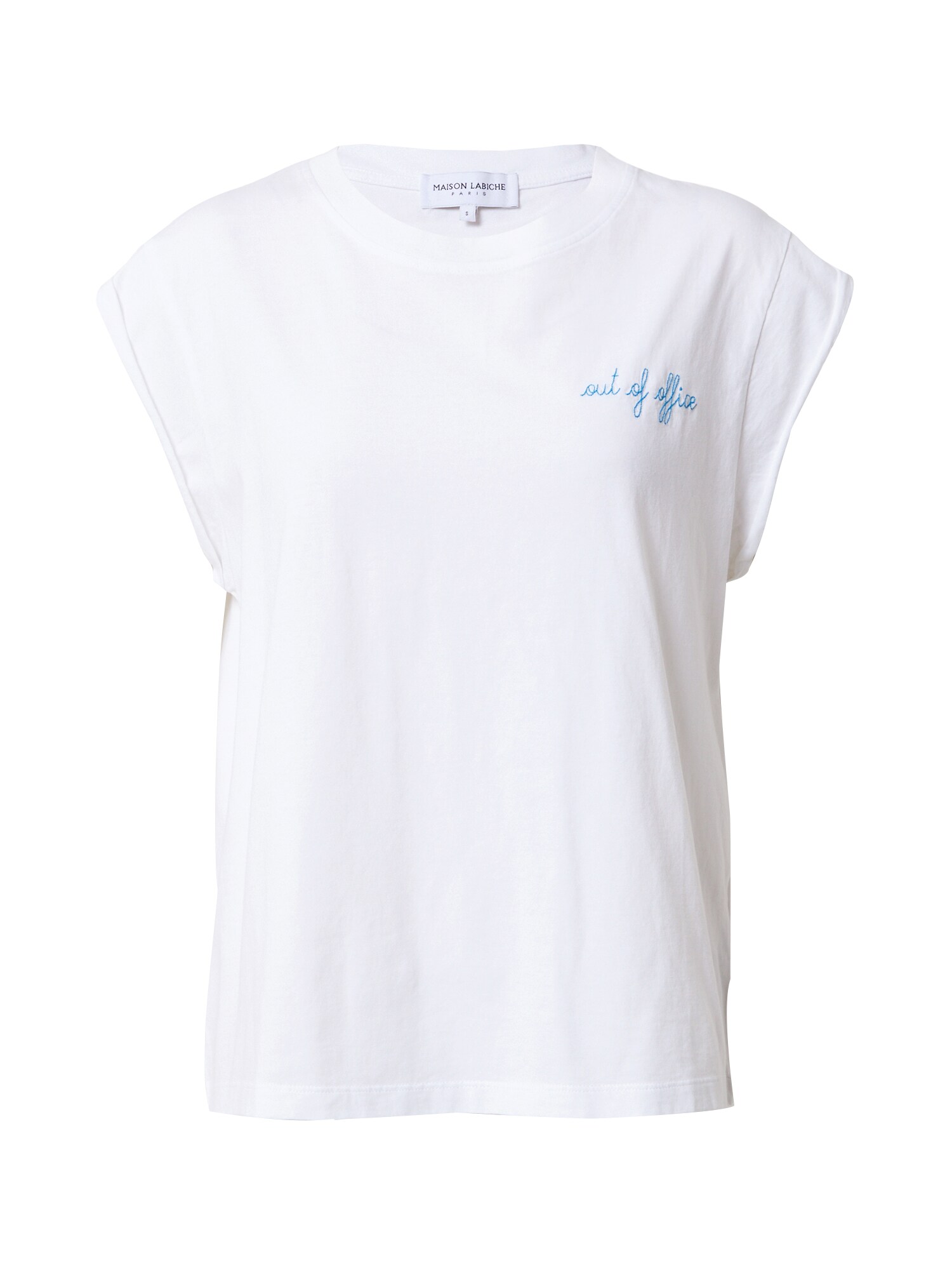 Maison Labiche Marškinėliai 'LE SEDAINE' azuro spalva / balta
