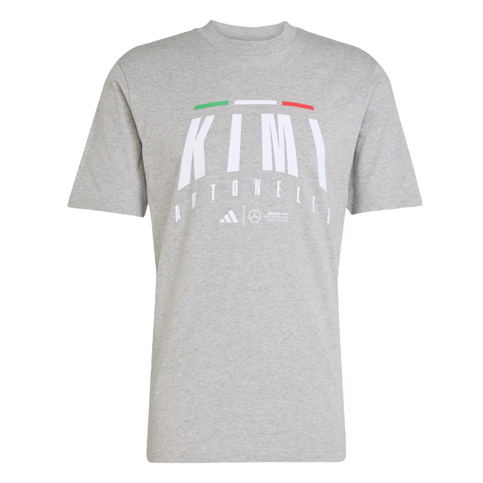 Adidas Performance Functioneel Shirt 'Mercedes - Amg Petronas Formula One Team Kimi Antonelli' Grijs Gemêleerd / Groen / Rood / Wit