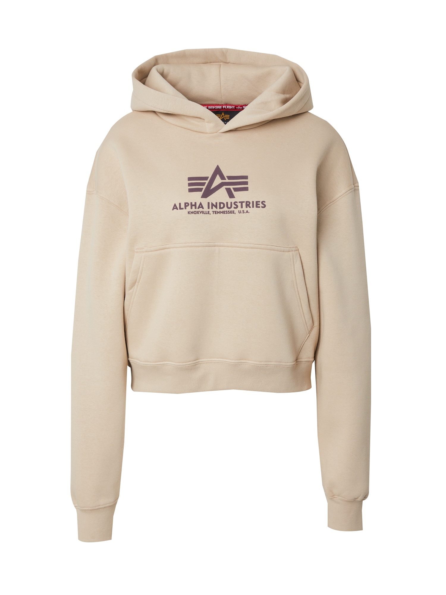ALPHA INDUSTRIES Tréning póló  bézs / padlizsán akciós termékkép 1