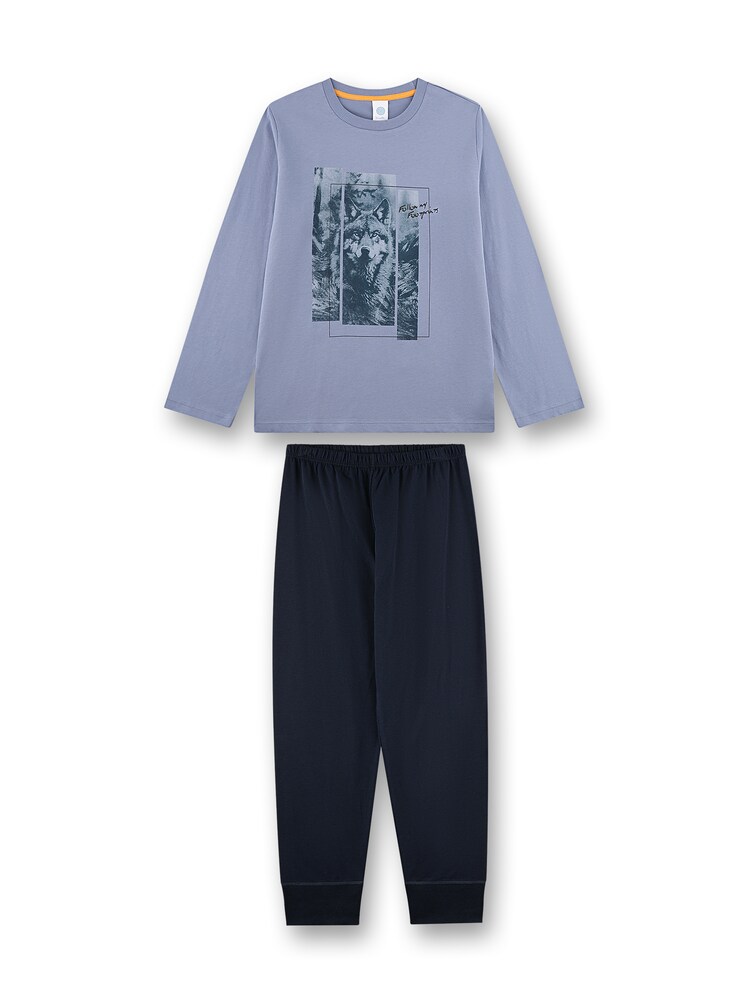 Sanetta Schlafanzug Jungen Größe 164 marine / taubenblau / grau
