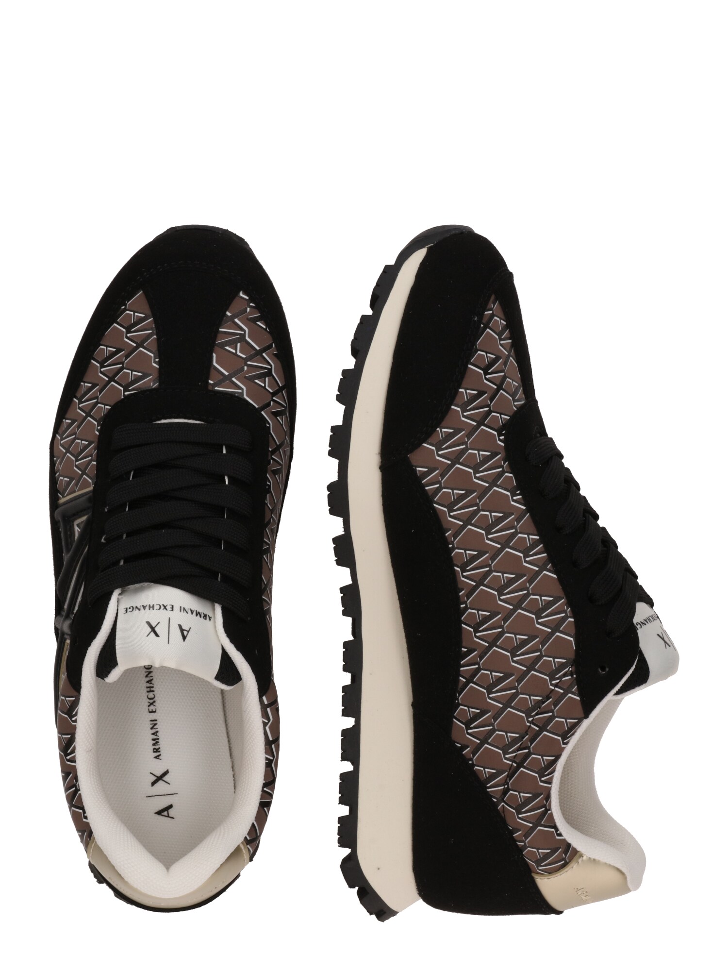 ARMANI EXCHANGE Nízke tenisky hnedá / čierna / biela (obrázok 3)