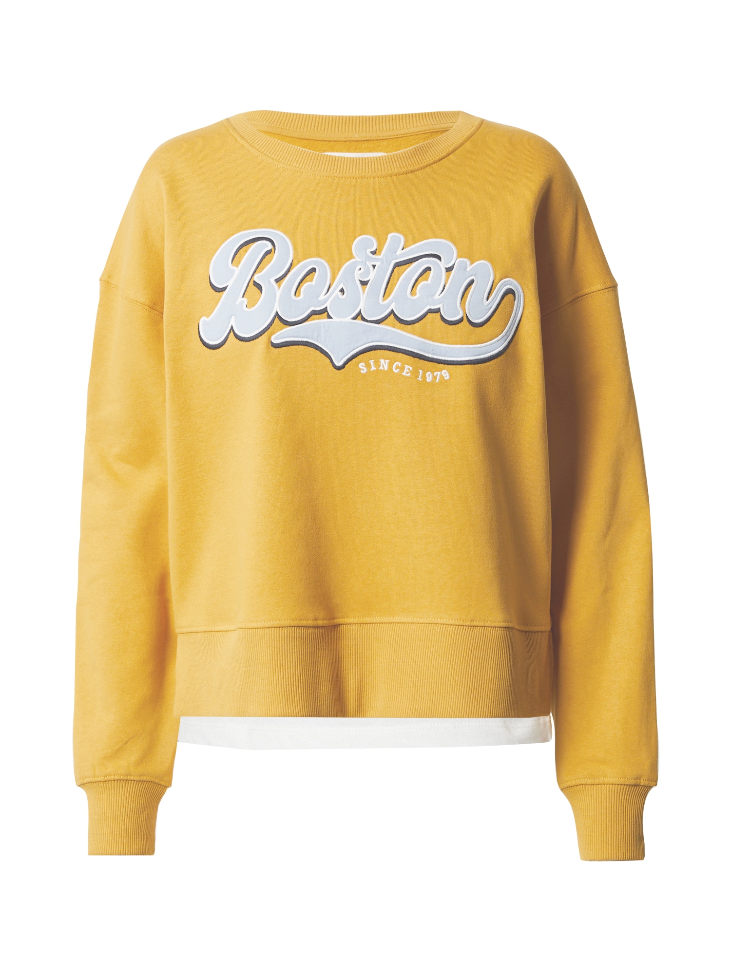 Springfield Sweater majica  mornarsko plava / pastelno plava / zlatno žuta / bijela