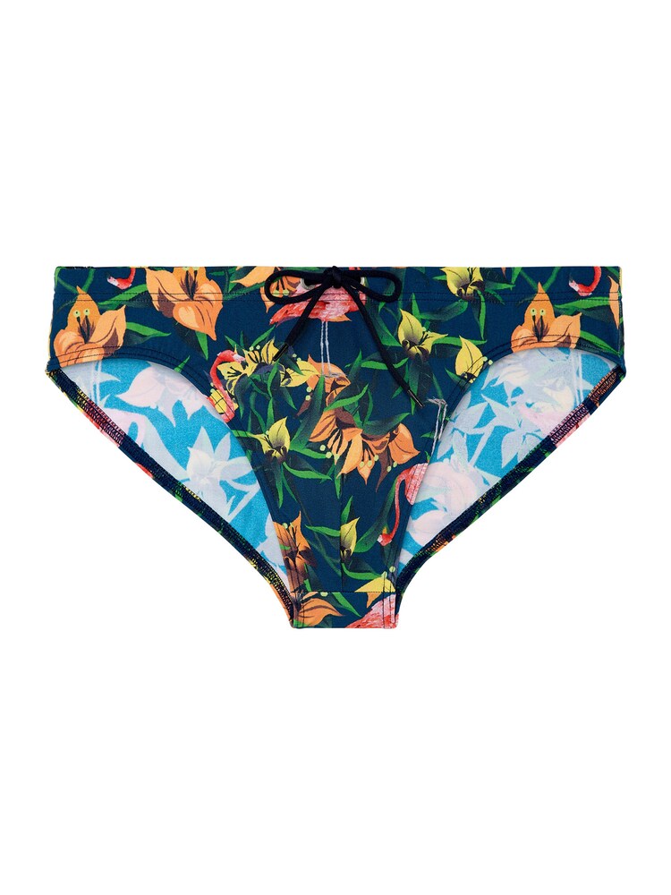 HOM Badehose ' Flamingo ' Herren Größe M navy / grün / orange / rot