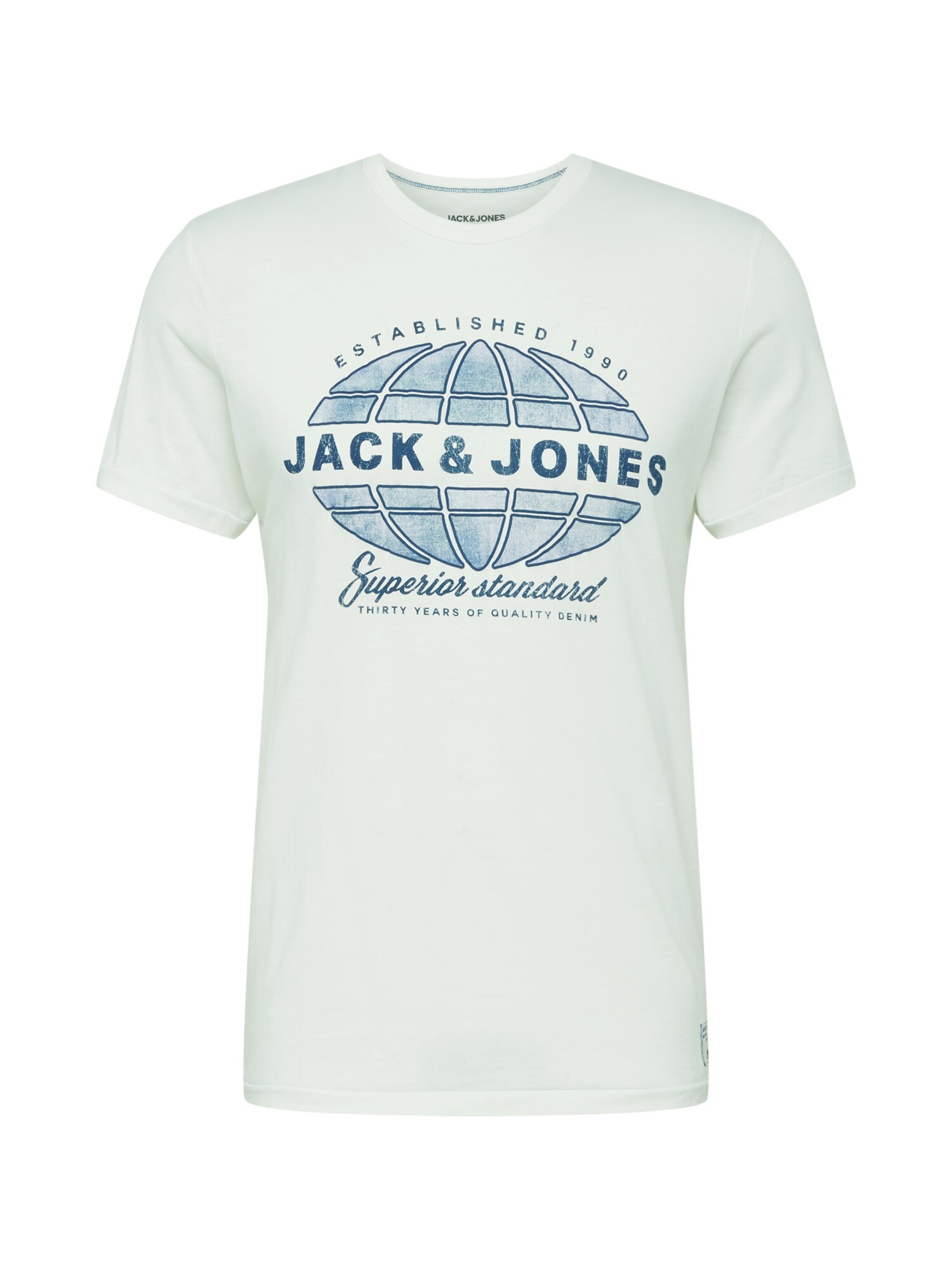 JACK & JONES Marškinėliai  kremo / mėlyna