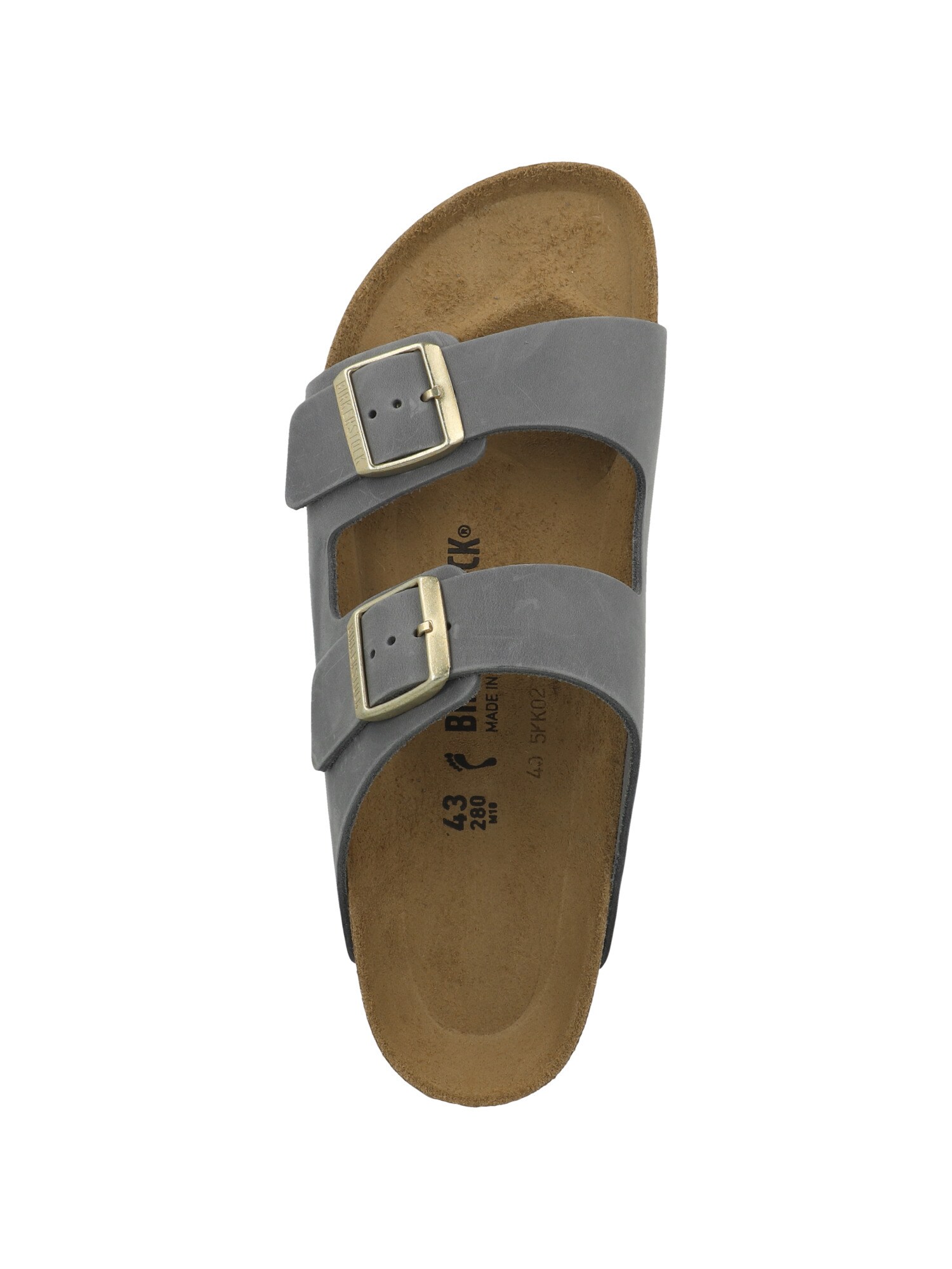 Sandalias Birkenstock Arizona Waxy Leather Gris – imagen 2