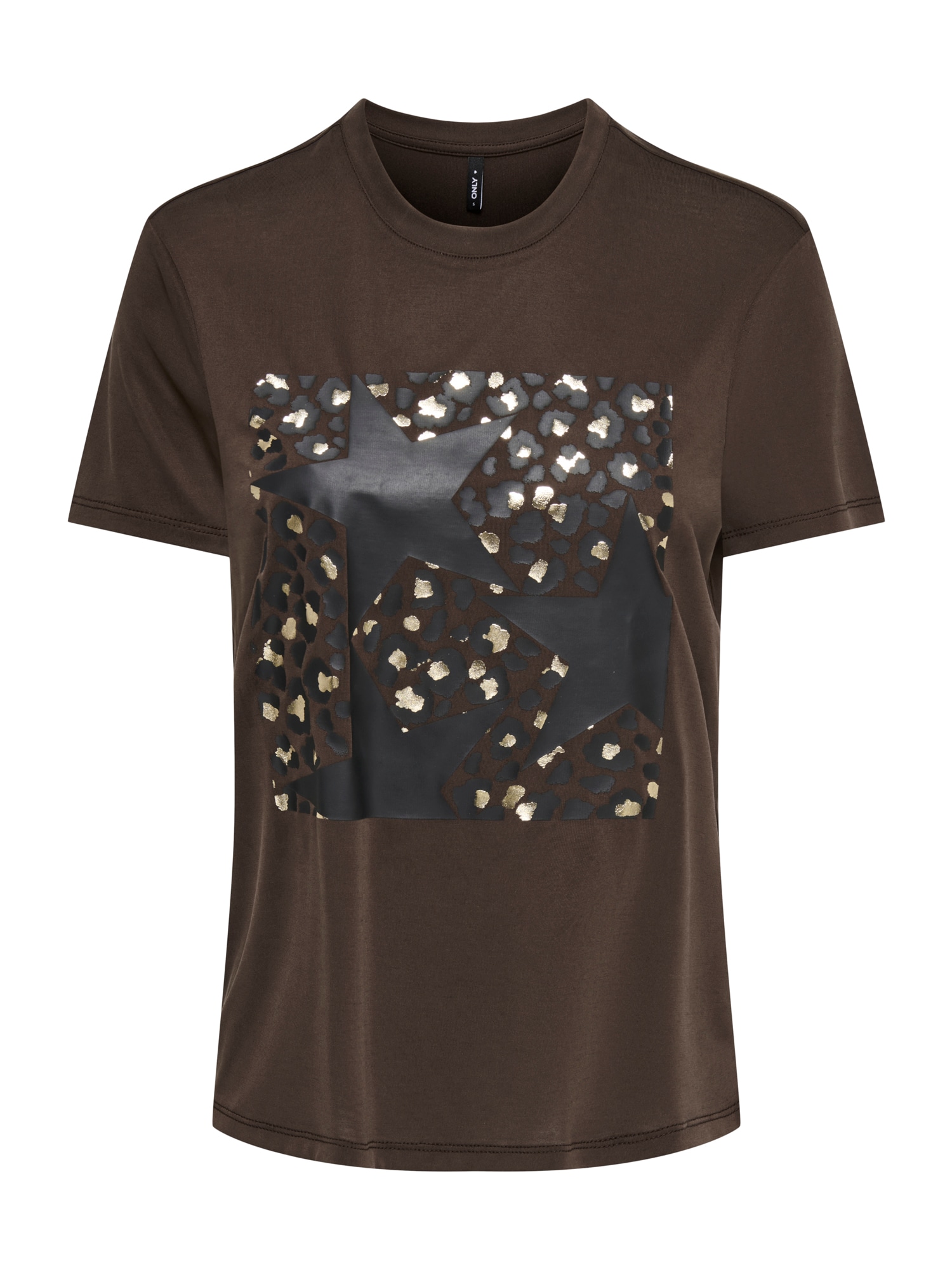 ONLY Tricou ONLFREE maro / auriu / negru