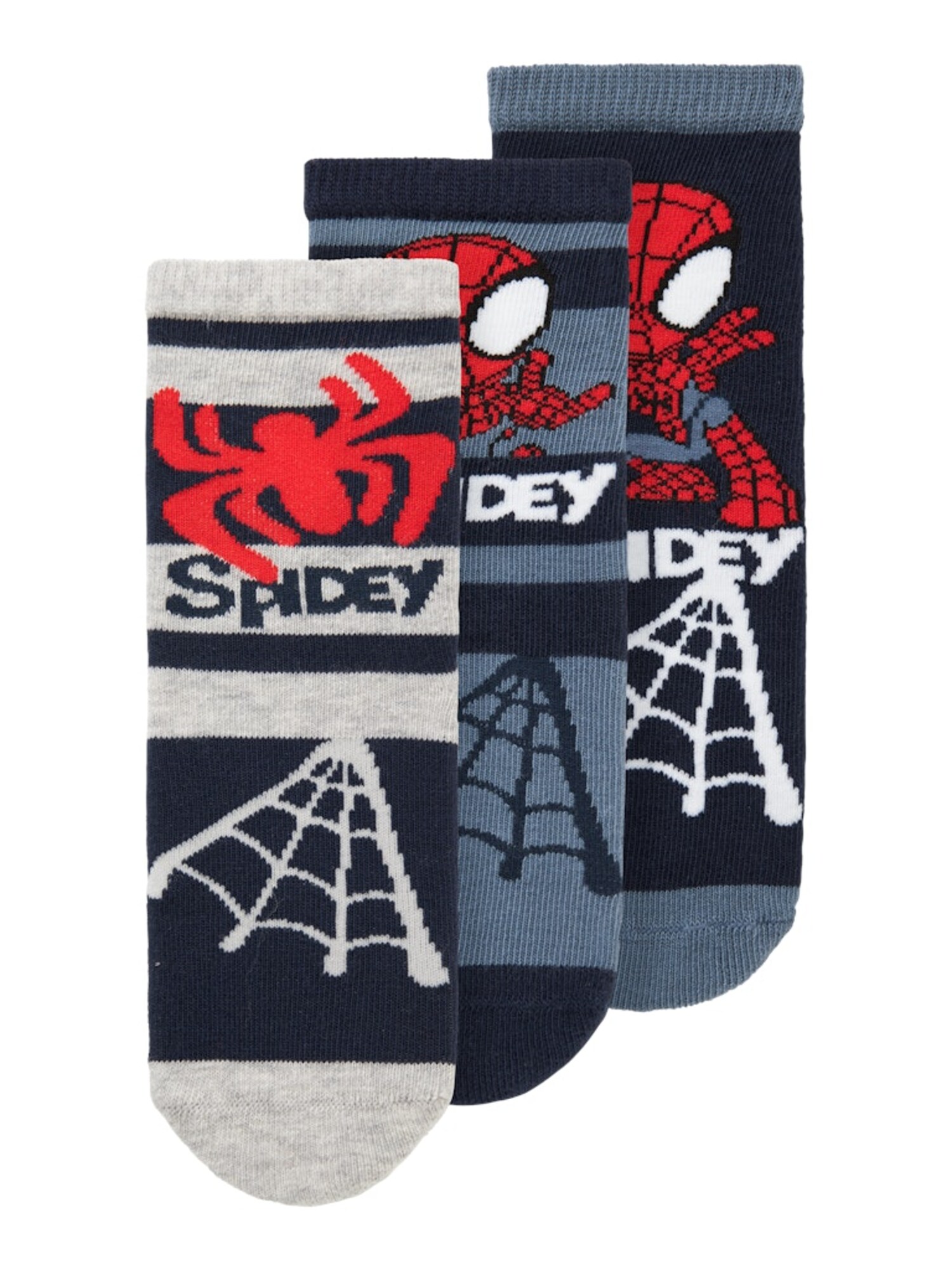 NAME IT Zokni 'NMMMANNING SPIDER'  tengerészkék / szürke melír / piros akciós termékkép 1