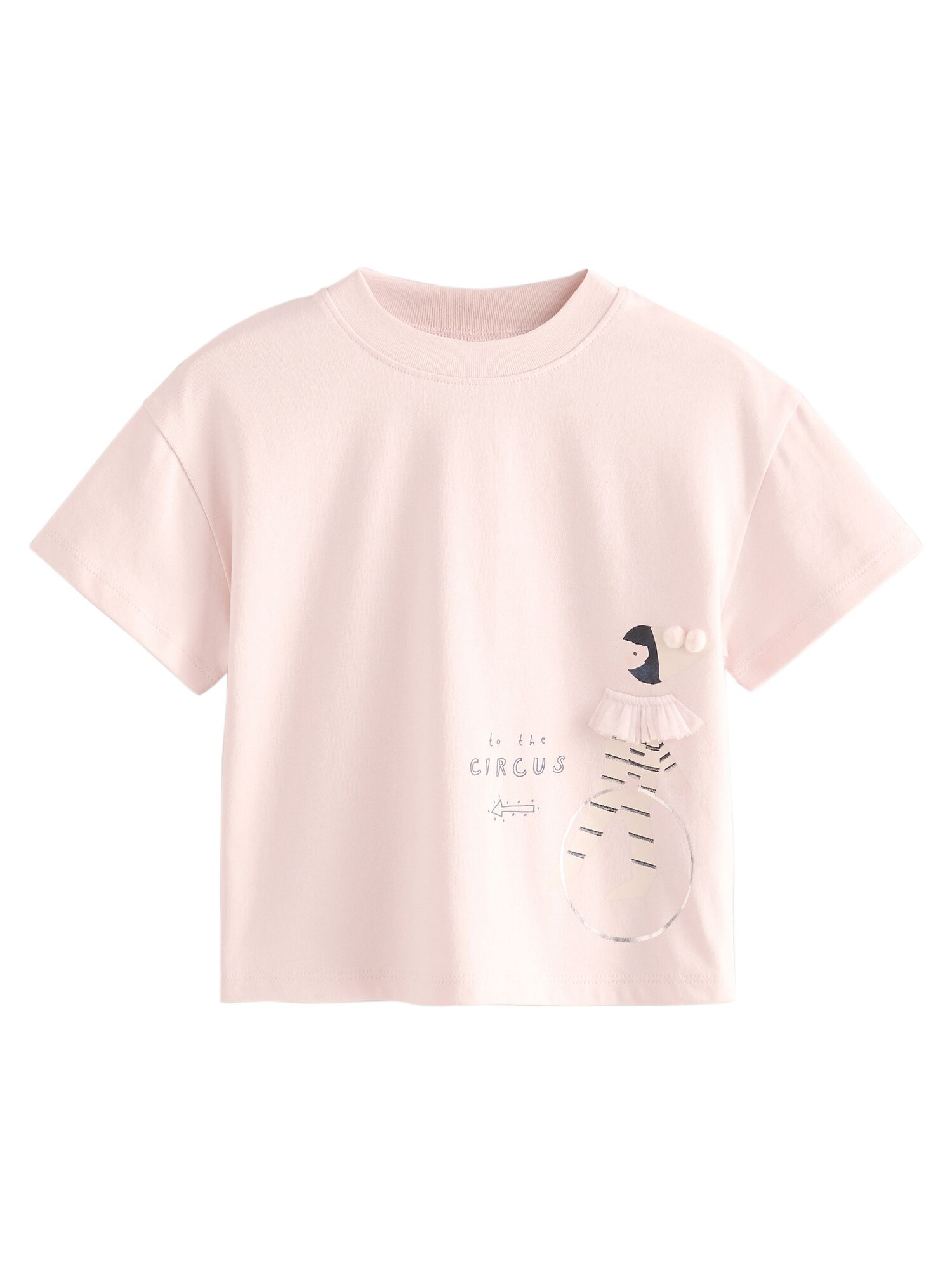 Next Tricou  ecru / roz pastel / negru / argintiu