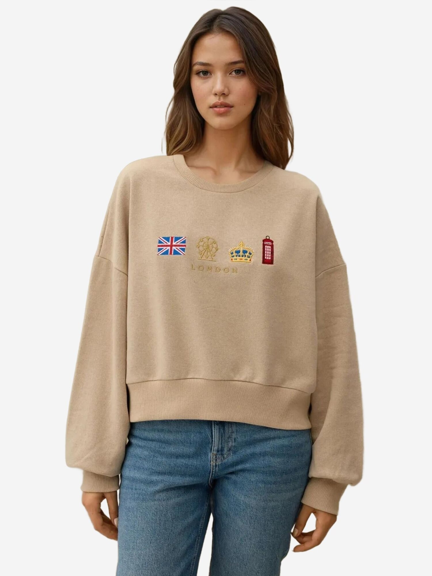 Hiccup Sweater majica boja devine dlake (camel) / tamno plava / zlatna / tamno crvena