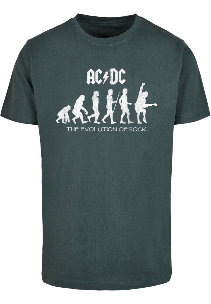 Merchcode T-Shirt 'ACDC - Evolution Of Rock' Herren Größe 4XL dunkelgrün / weiß