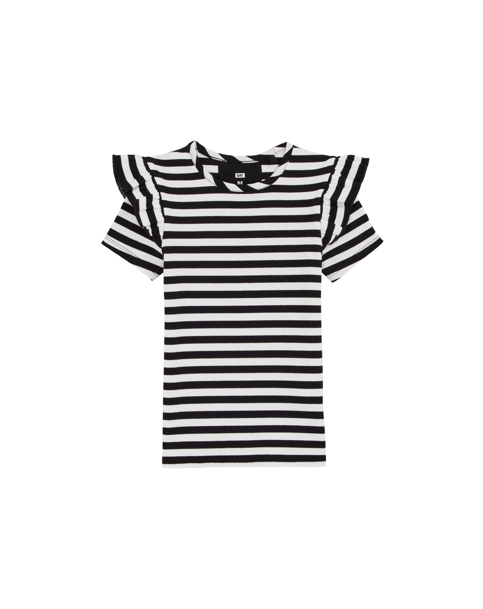 WE Fashion Tricou  negru / alb
