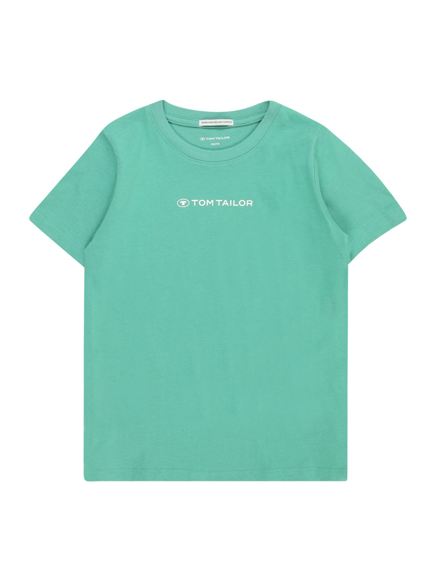 TOM TAILOR Тениска  нефритено зелено / бяло