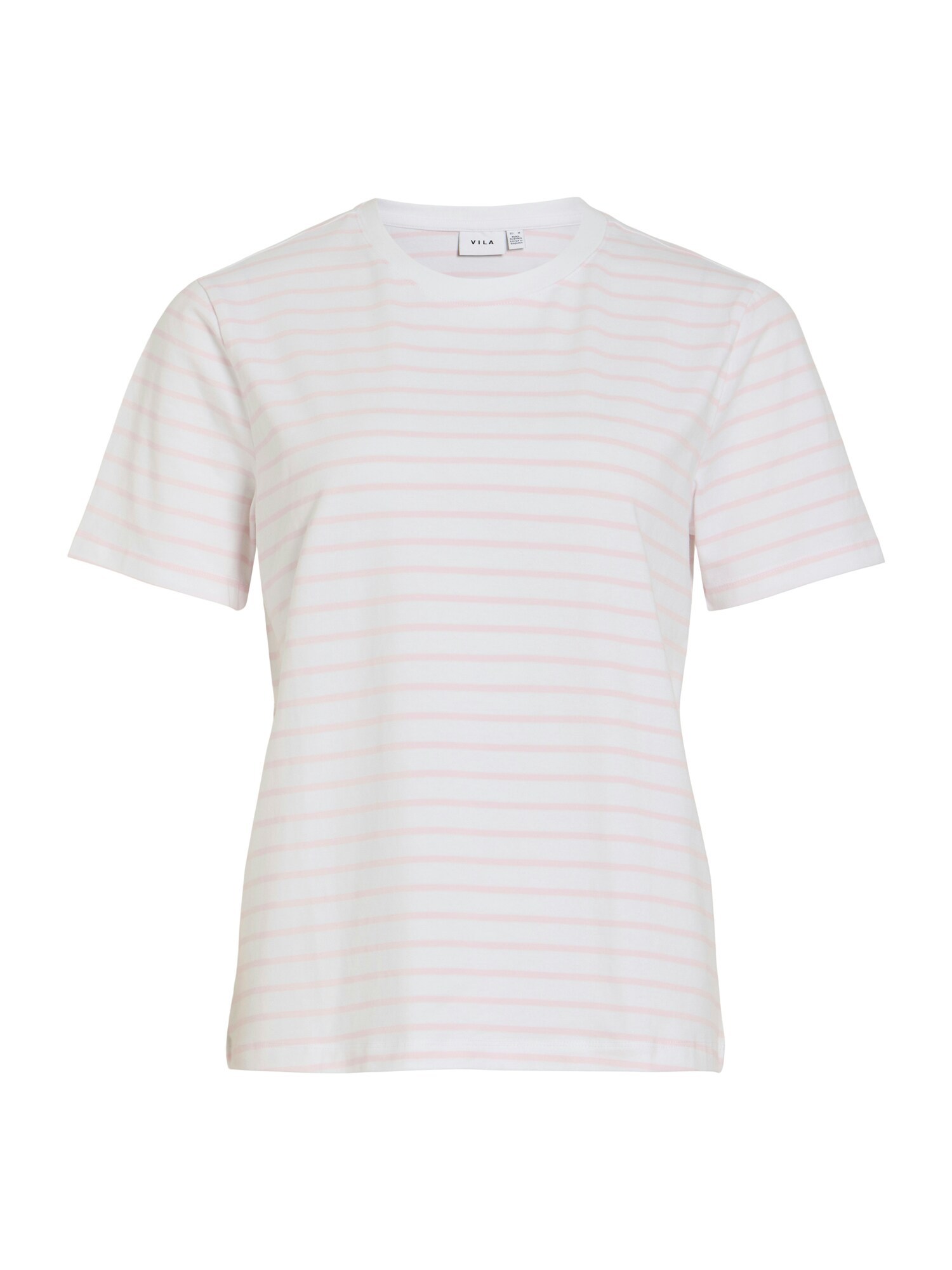 VILA Tricou VINora  roz / alb