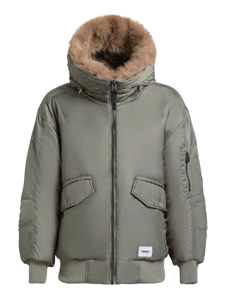 khujo Jacke 'Cela' Damen Größe M brokat / khaki Winterjacke