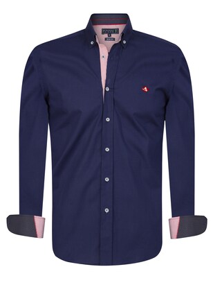 Sir Raymond Tailor Overhemd ‘Seda’ Navy / Rood / Wit