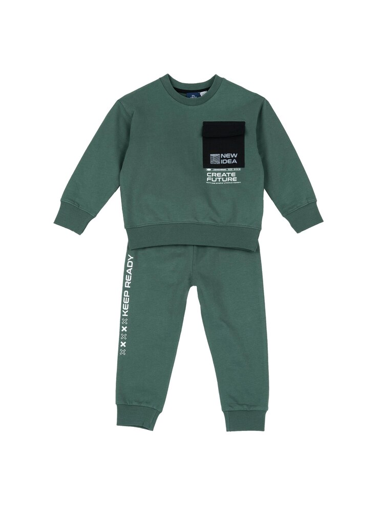 Chicco Trainingsanzug Jungen Größe 110 dunkelgrün / schwarz / weiß