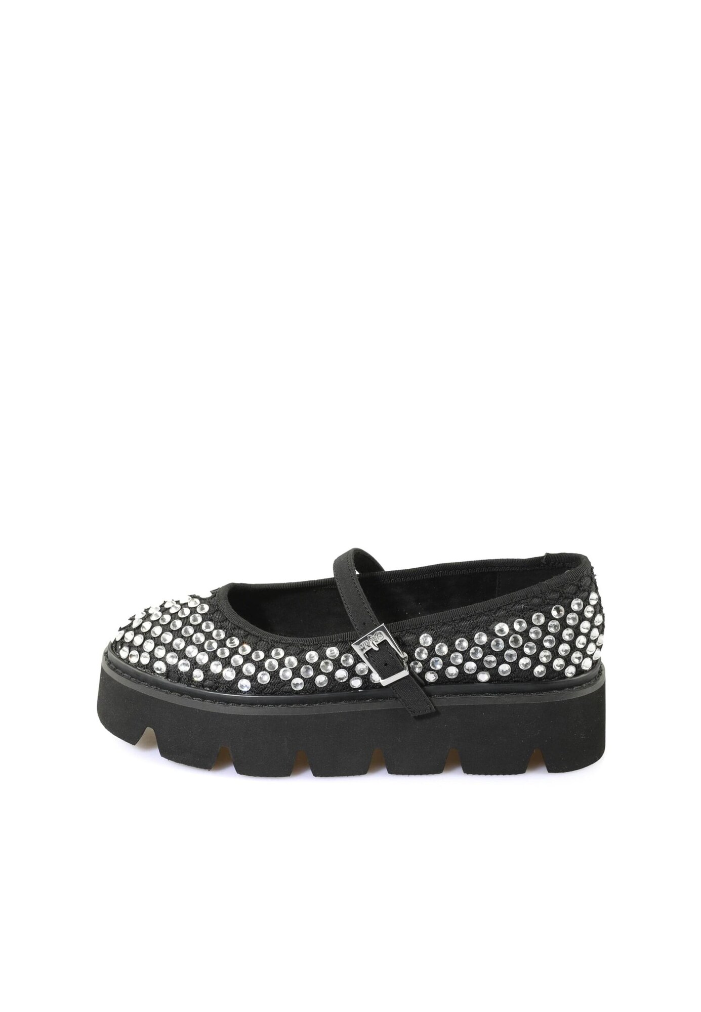 BUFFALO Bailarinas con hebilla 'Darya'  negro / transparente