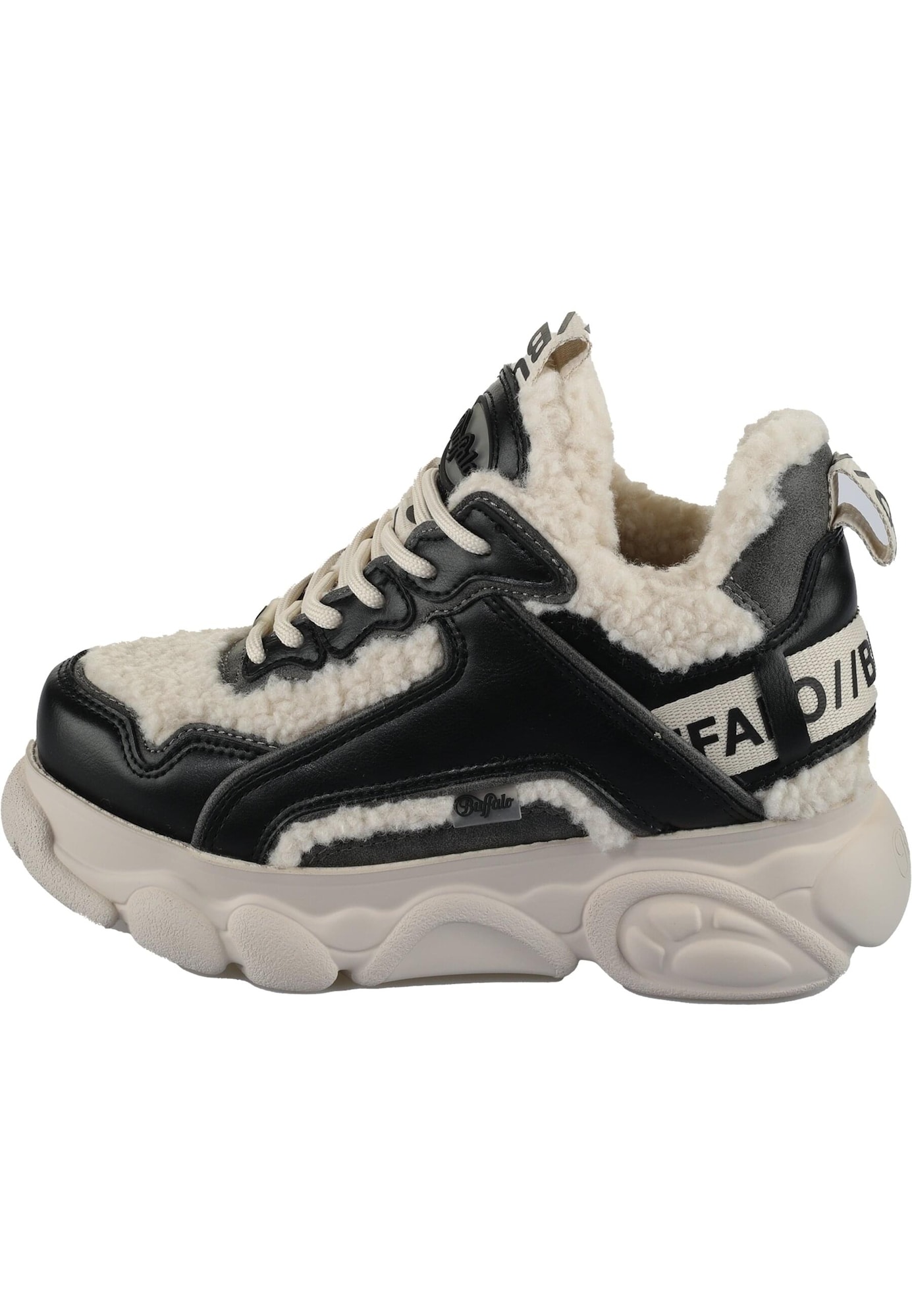 BUFFALO Sneaker low negru / alb