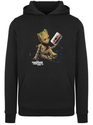 F4NT4STIC Sweatshirt ‘Marvel Guardians Of The Galaxy Vol2 Groot Tape’ Gemengde kleuren / Zwart