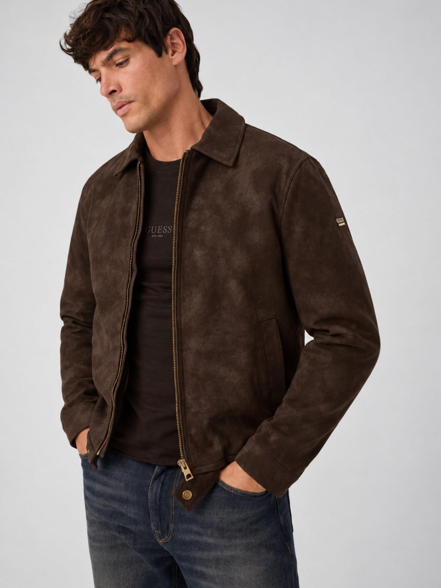 GUESS Chaqueta de entretiempo 'Giubbotto M6BL28W4140' chocolate – imagen 2