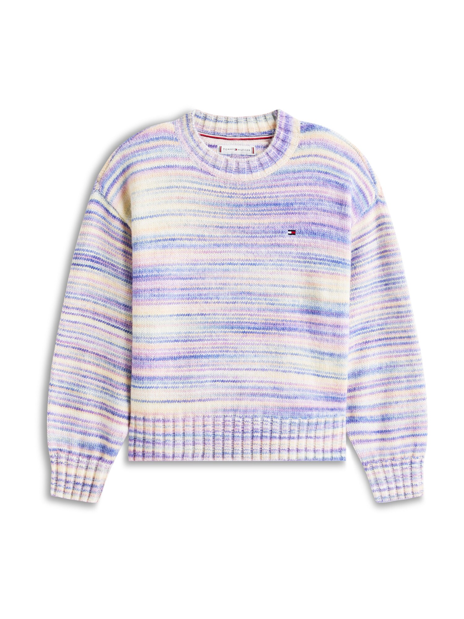 TOMMY HILFIGER Sveter  modrá / pastelovo žltá / fialová / biela