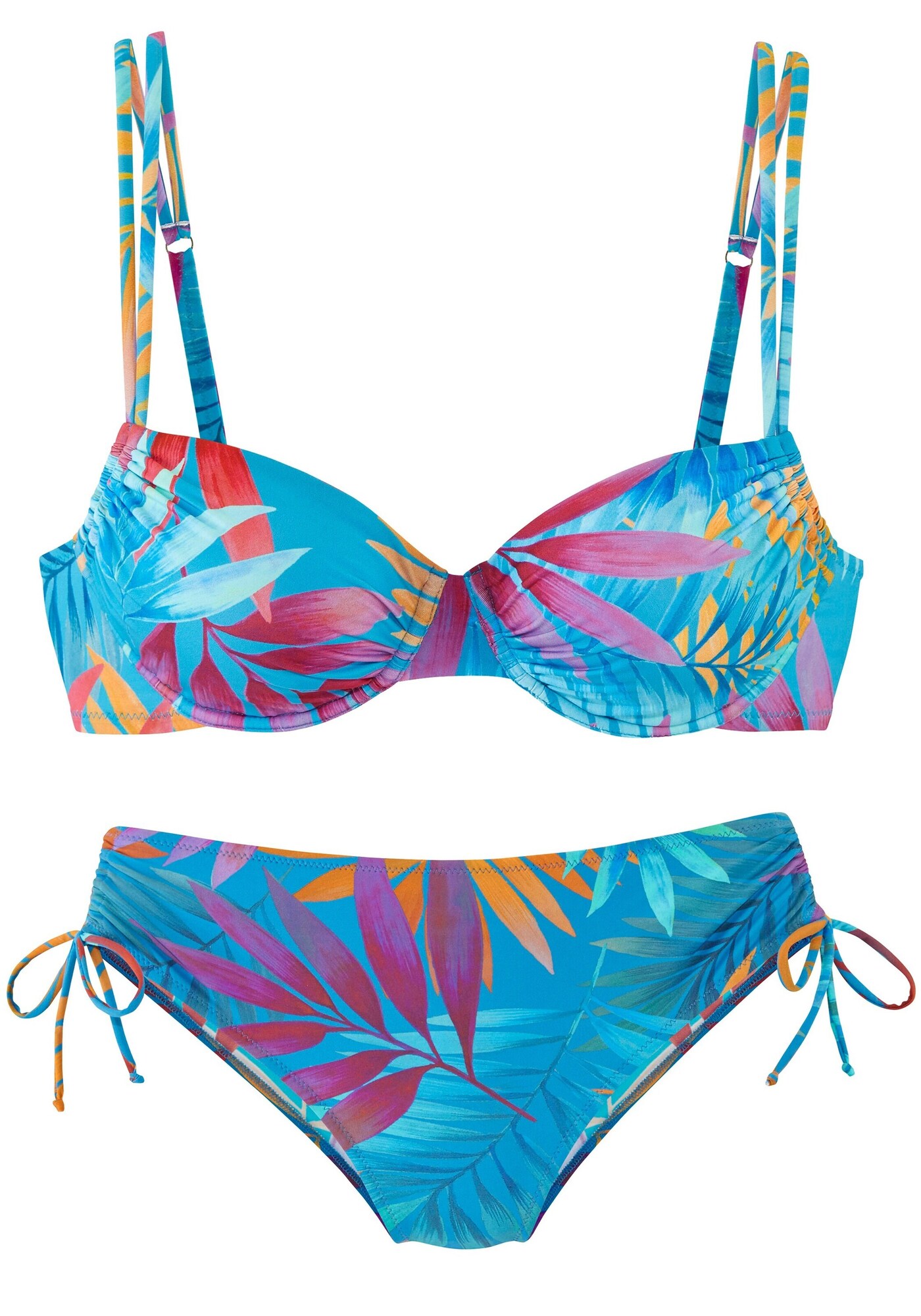LASCANA Costum de baie două piese  albastru / mov zmeură / portocaliu / roz