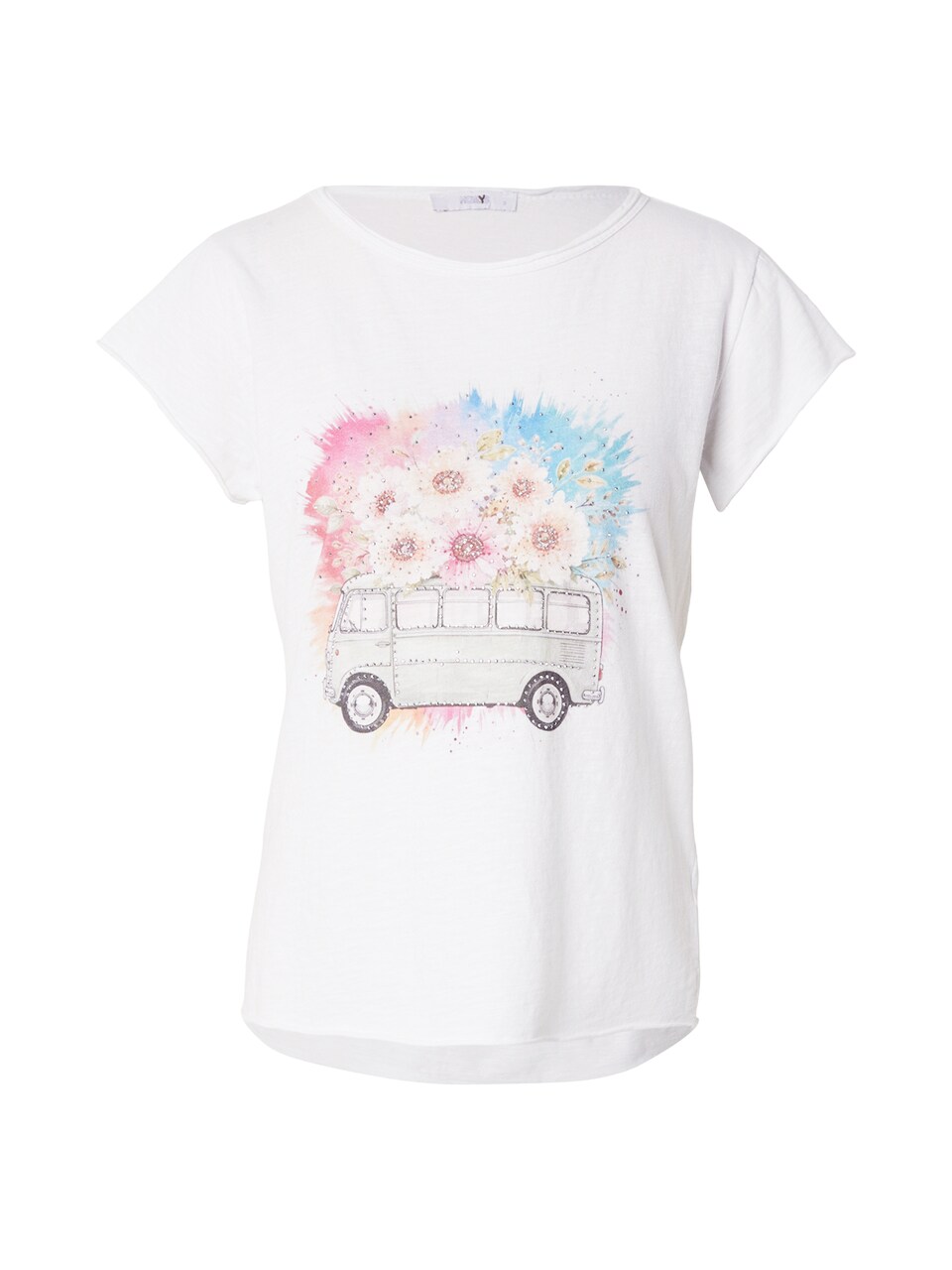 T-shirt 'Sv44enja' ljusblå / ljusgrå / ljusrosa