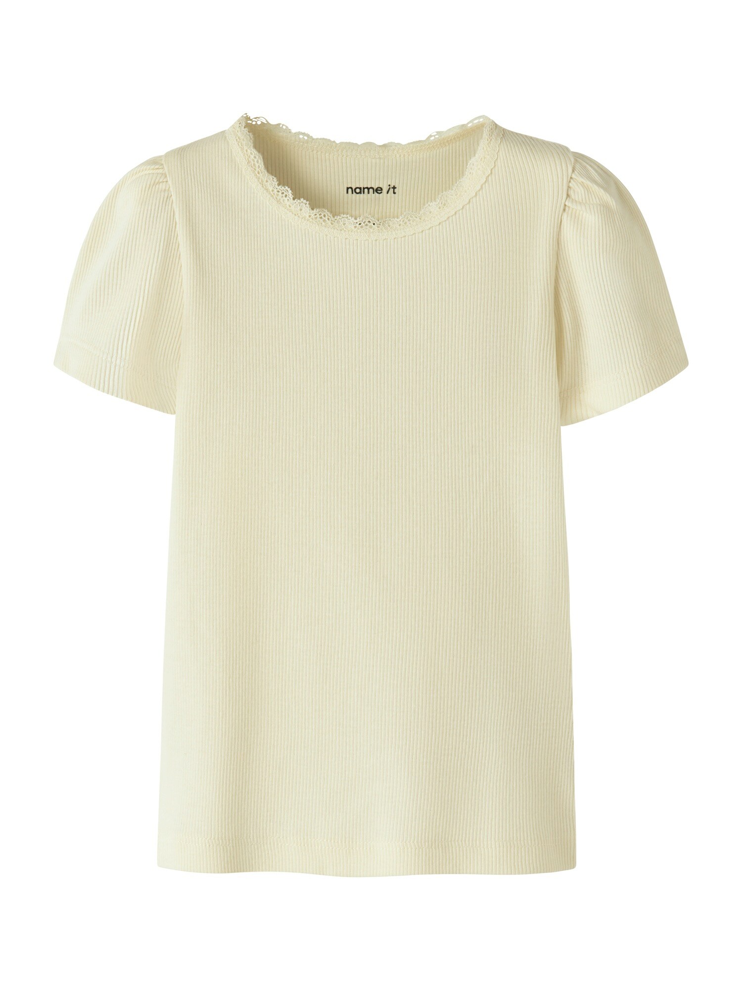 NAME IT Tricou 'NMFKAB'  galben pastel