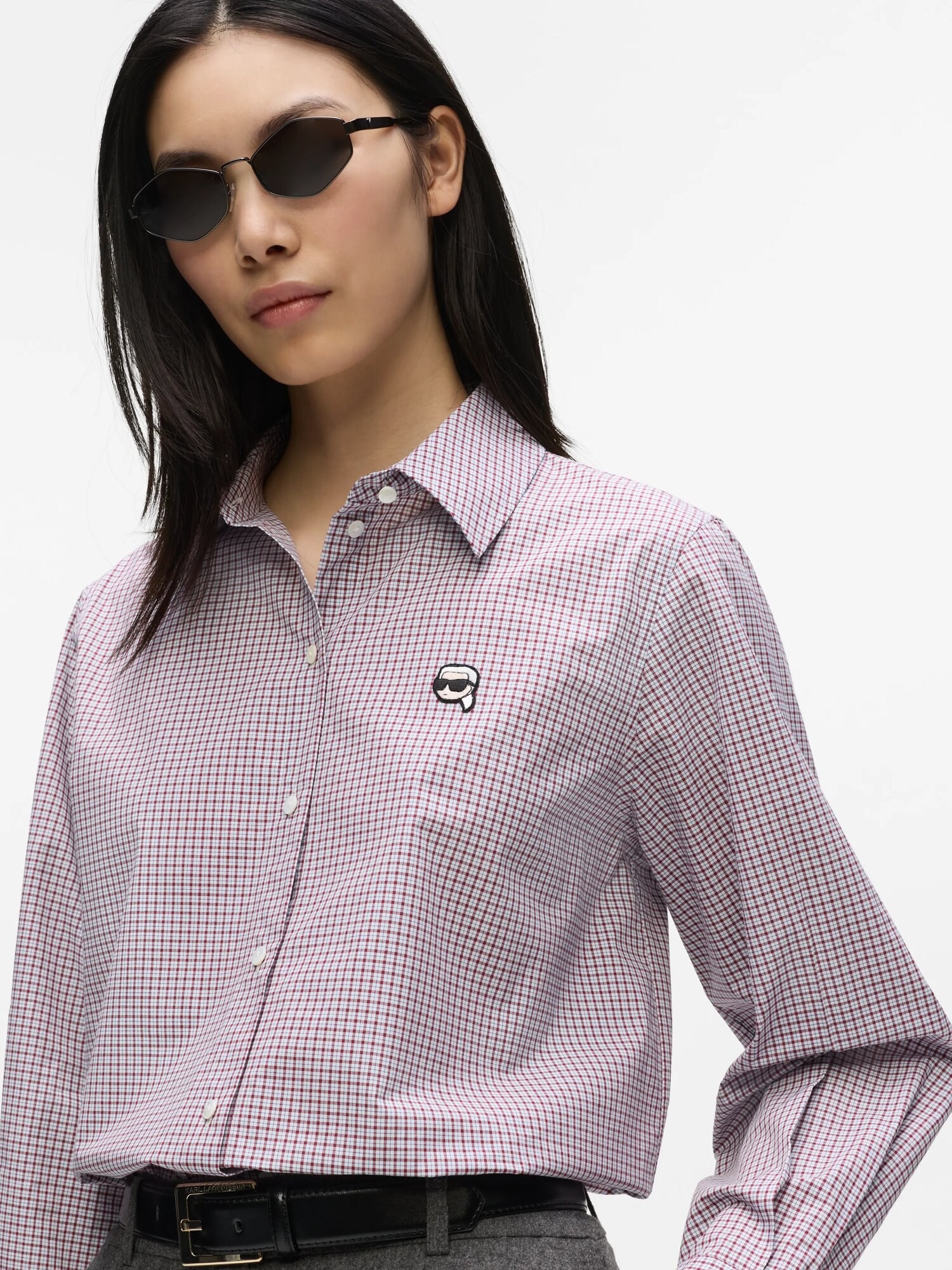 Karl Lagerfeld Blusa 'Ikon'  malva / cyclam / negro / blanco – imagen 4