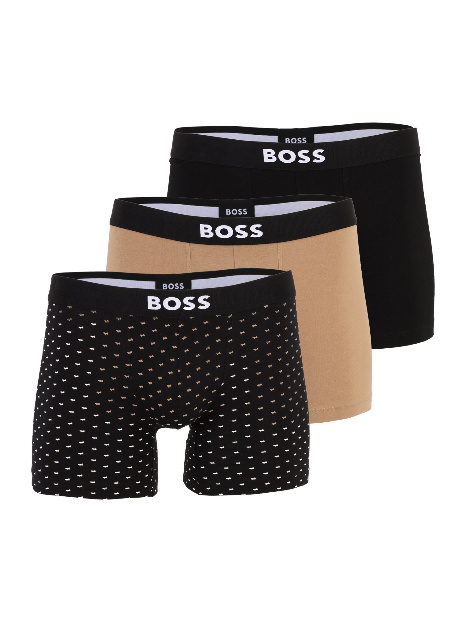 BOSS Boxerky 'BoxerBr3P'  béžová / čierna / biela
