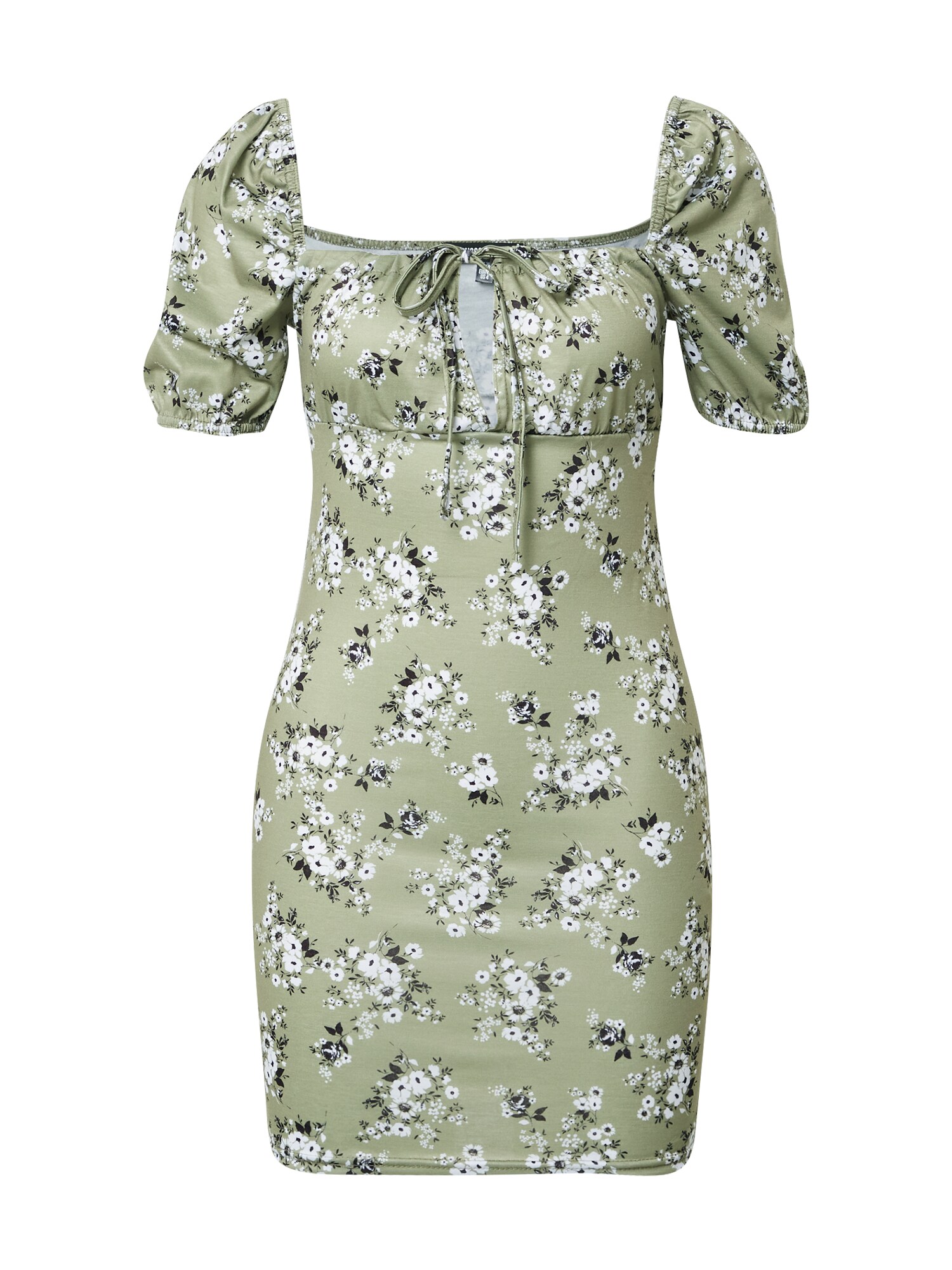Missguided Šaty  olivová / čierna / biela