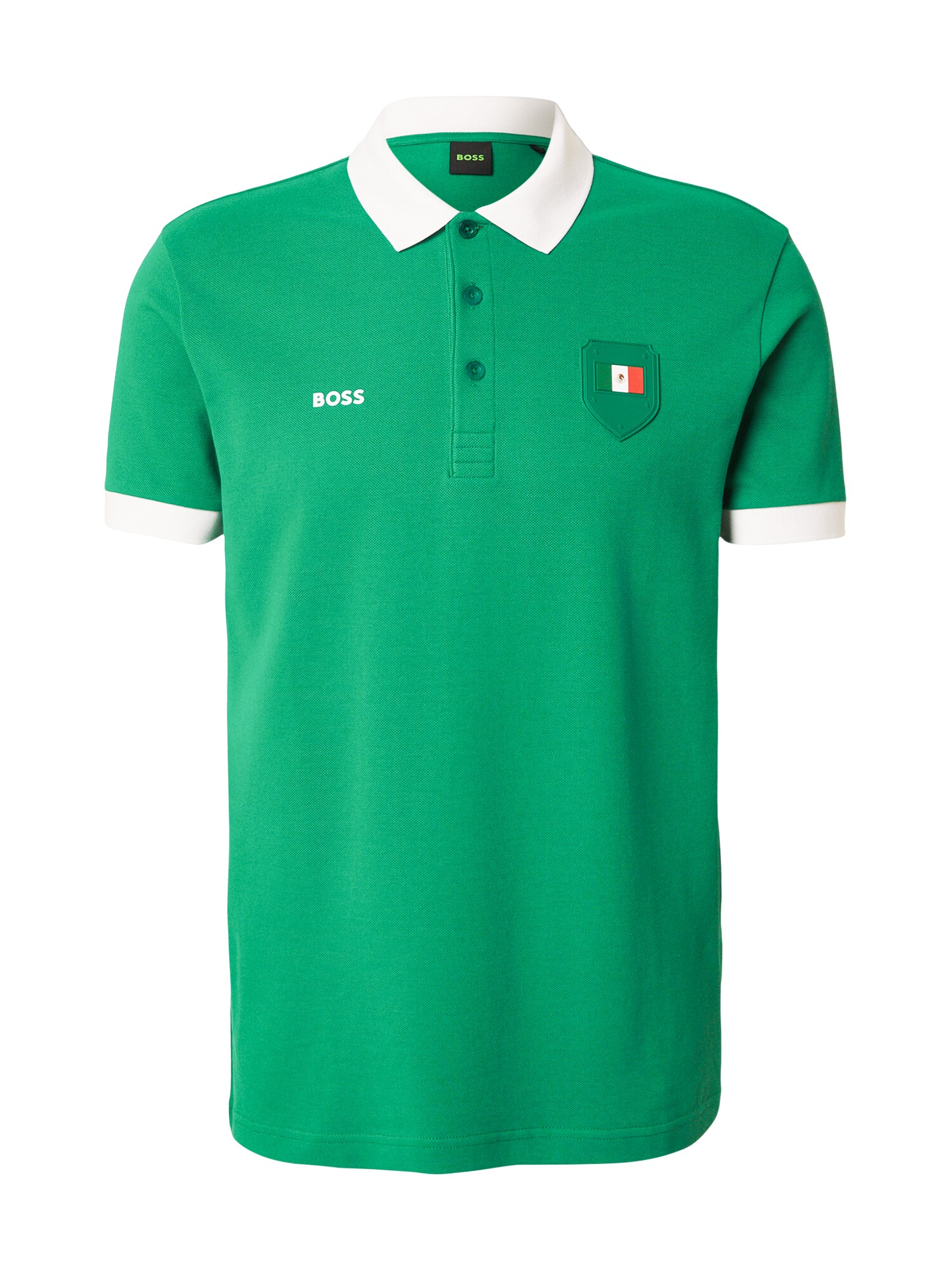 BOSS Tricou 'Paddy'  verde / alb