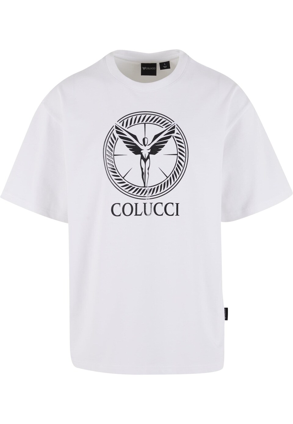 T-shirt 'Ikarus Circle' grå / svart