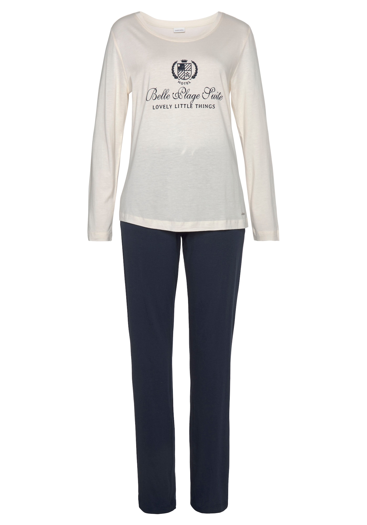 LASCANA Pijama  bleumarin / alb