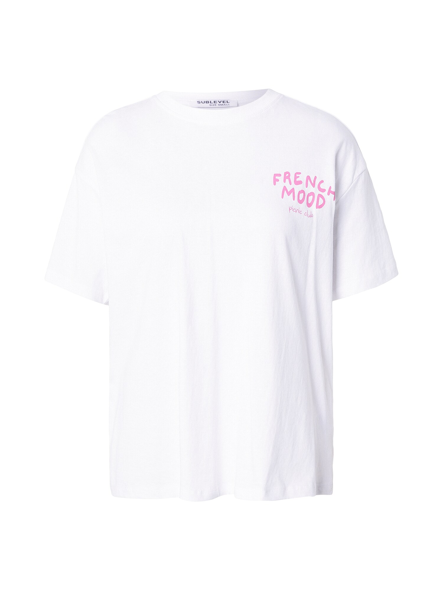 Sublevel Tricou  roz eozină / alb