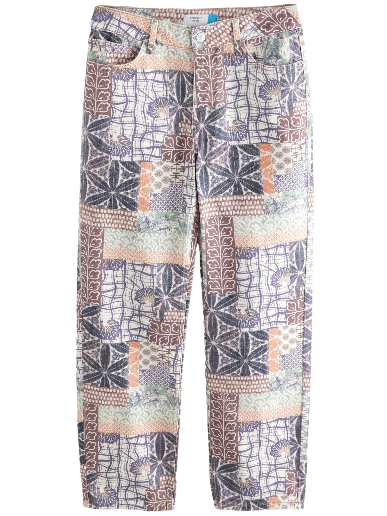 Next Jeans  albastru / galben / verde deschis / alb
