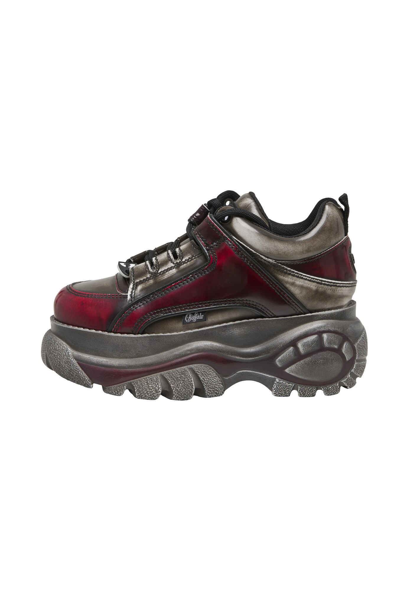 BUFFALO Sneaker low roșu bordeaux / negru