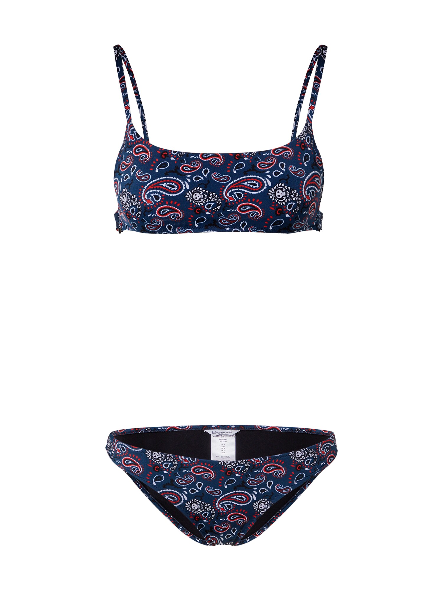 Zadig & Voltaire Bikinis 'POLHENA'  tamsiai mėlyna / raudona / balta / juoda