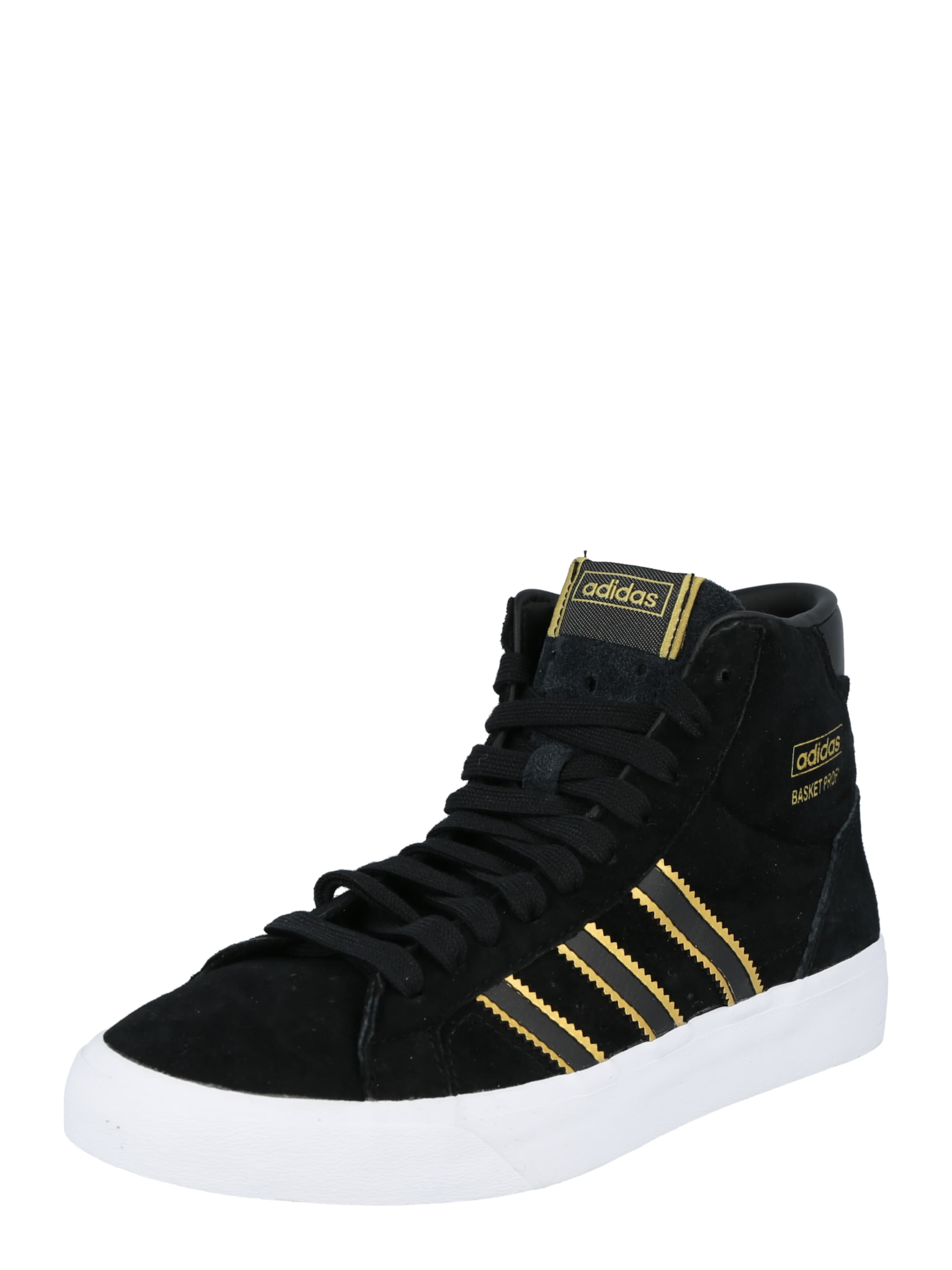 Adidas Originals Basket Profi High sneakers zwart wit goud - Schoenen.nl