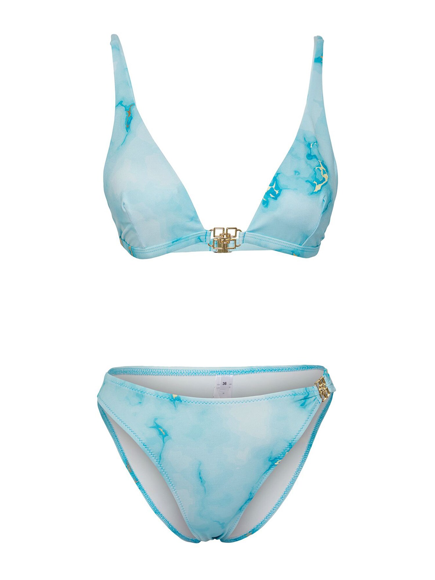 Trendyol Costum de baie două piese  alb kitt / azur / albastru deschis