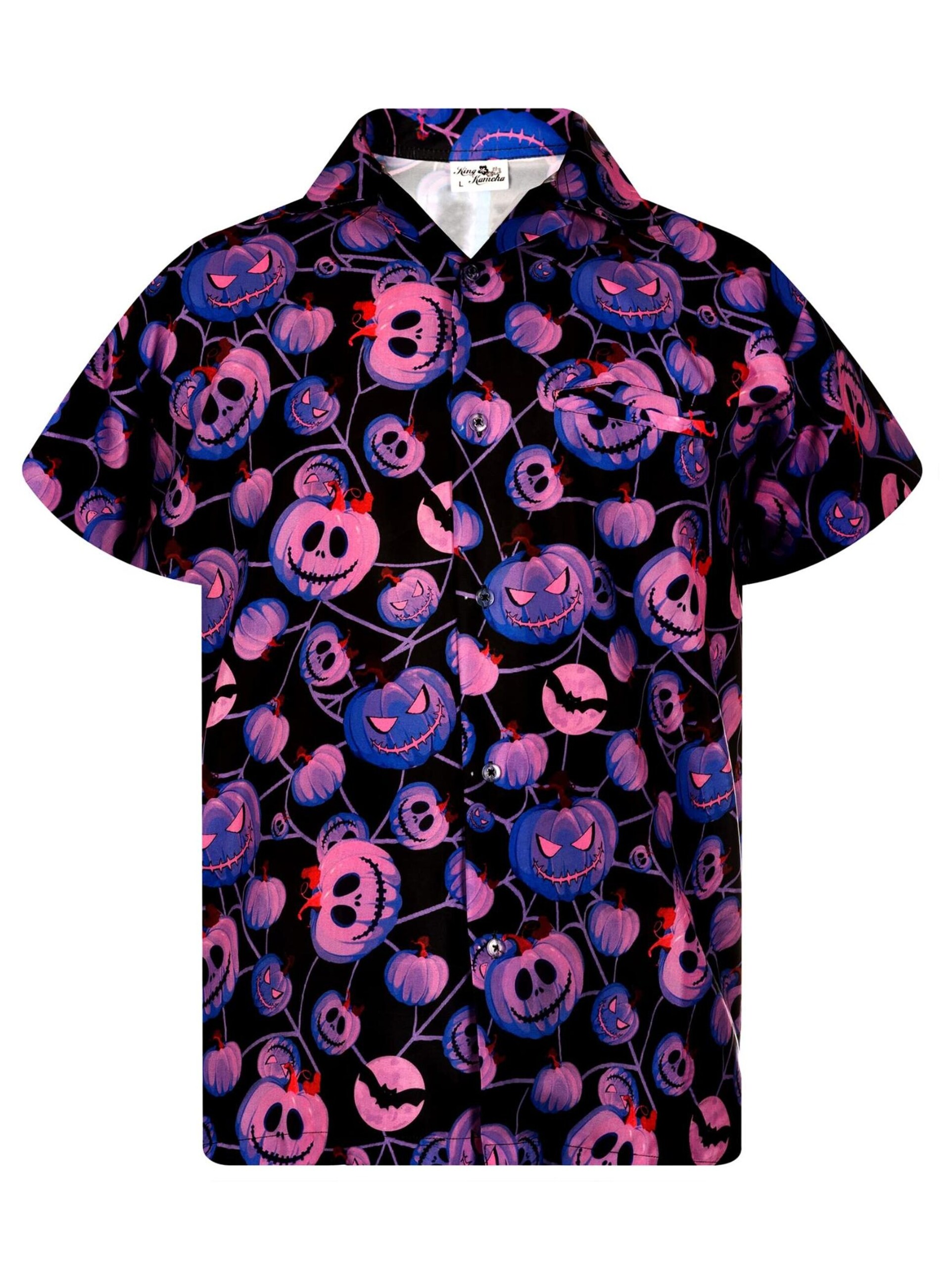 King Kameha T-shirt 'Halloween Pumpkin Web' herr