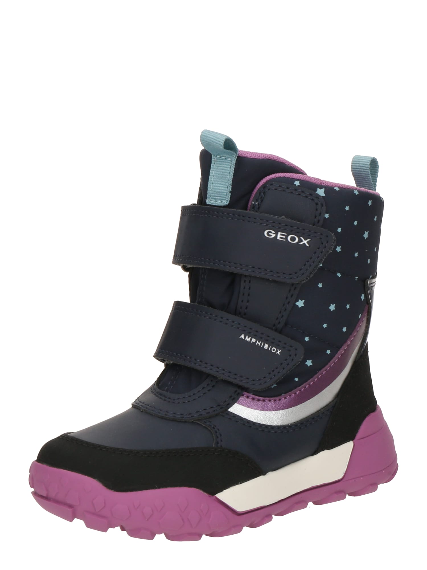 GEOX Bocanci de zăpadă  bleumarin / albastru deschis / mauve / alb