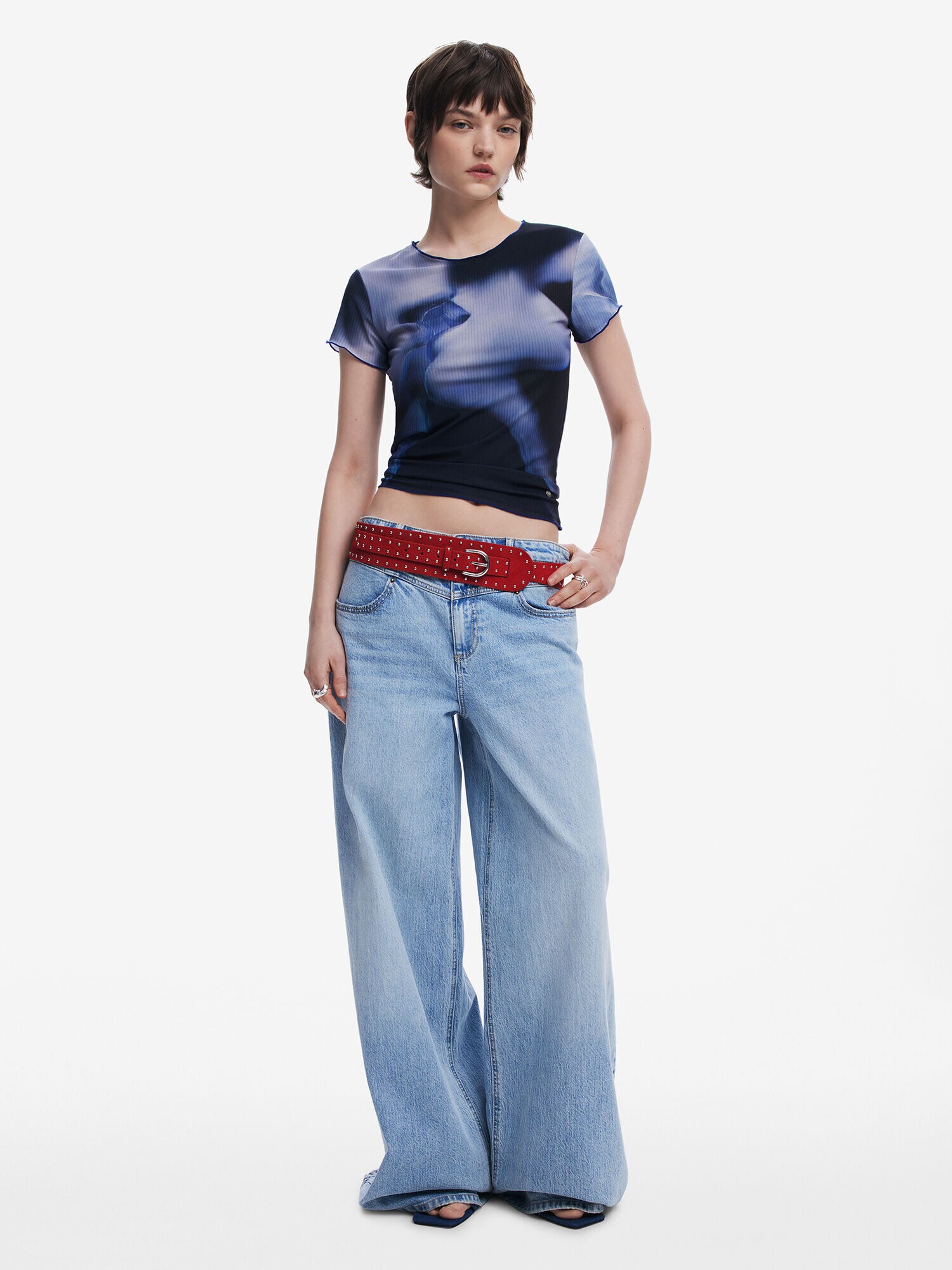 Desigual Póló 'Kiss'  kék / tengerészkék / indigó termék 2. képe