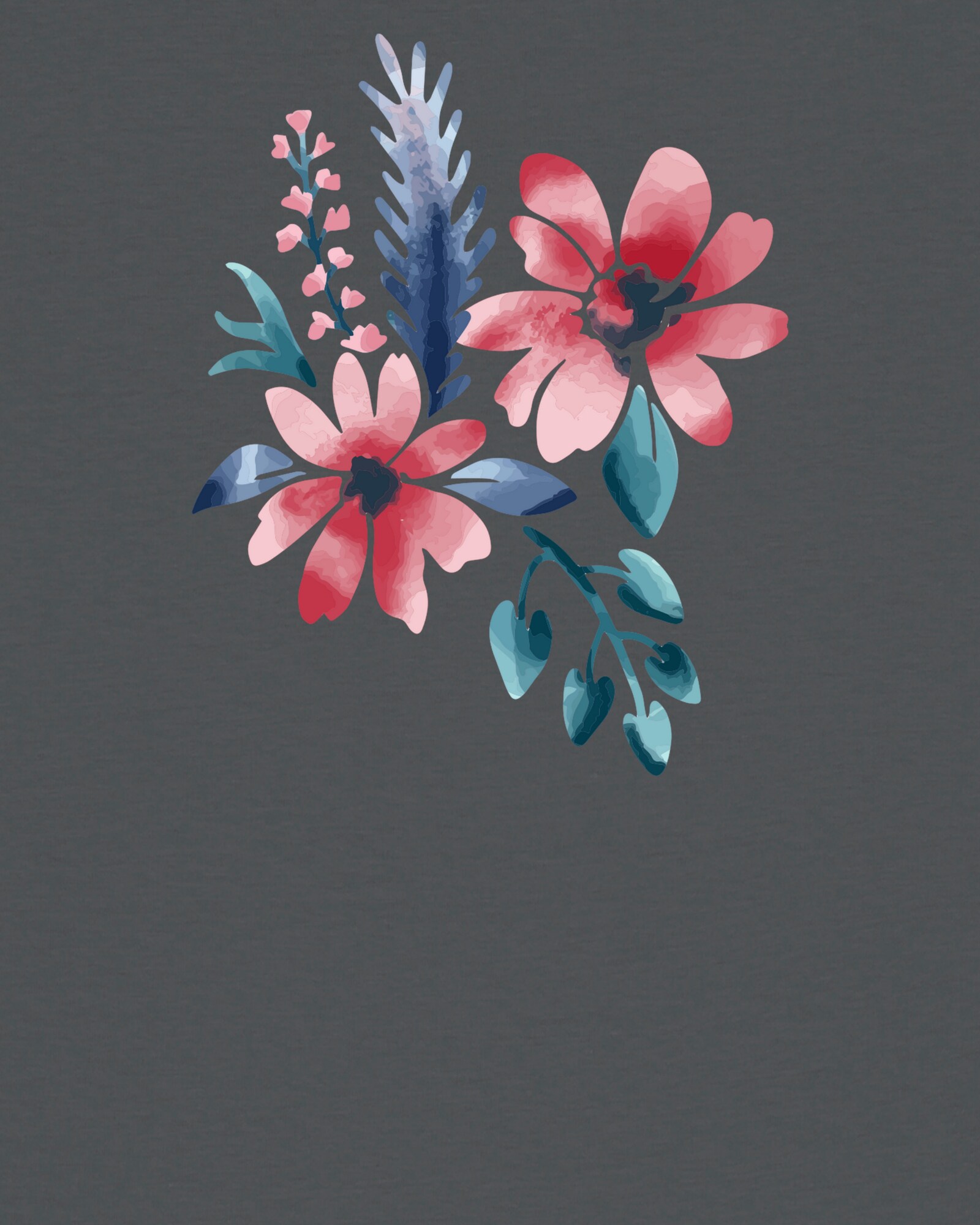 Thumbnail - Shirt ' Blume in Wasserfarbe'