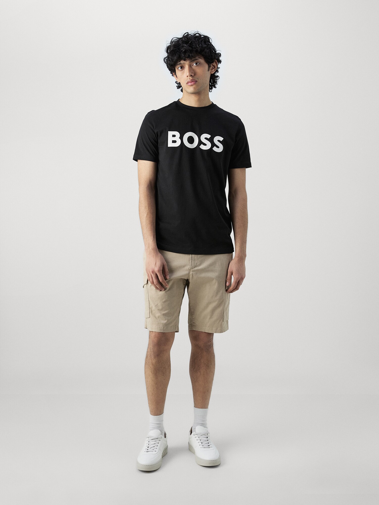BOSS Tričko 'Thinking 1' čierna / biela (obrázok 4)