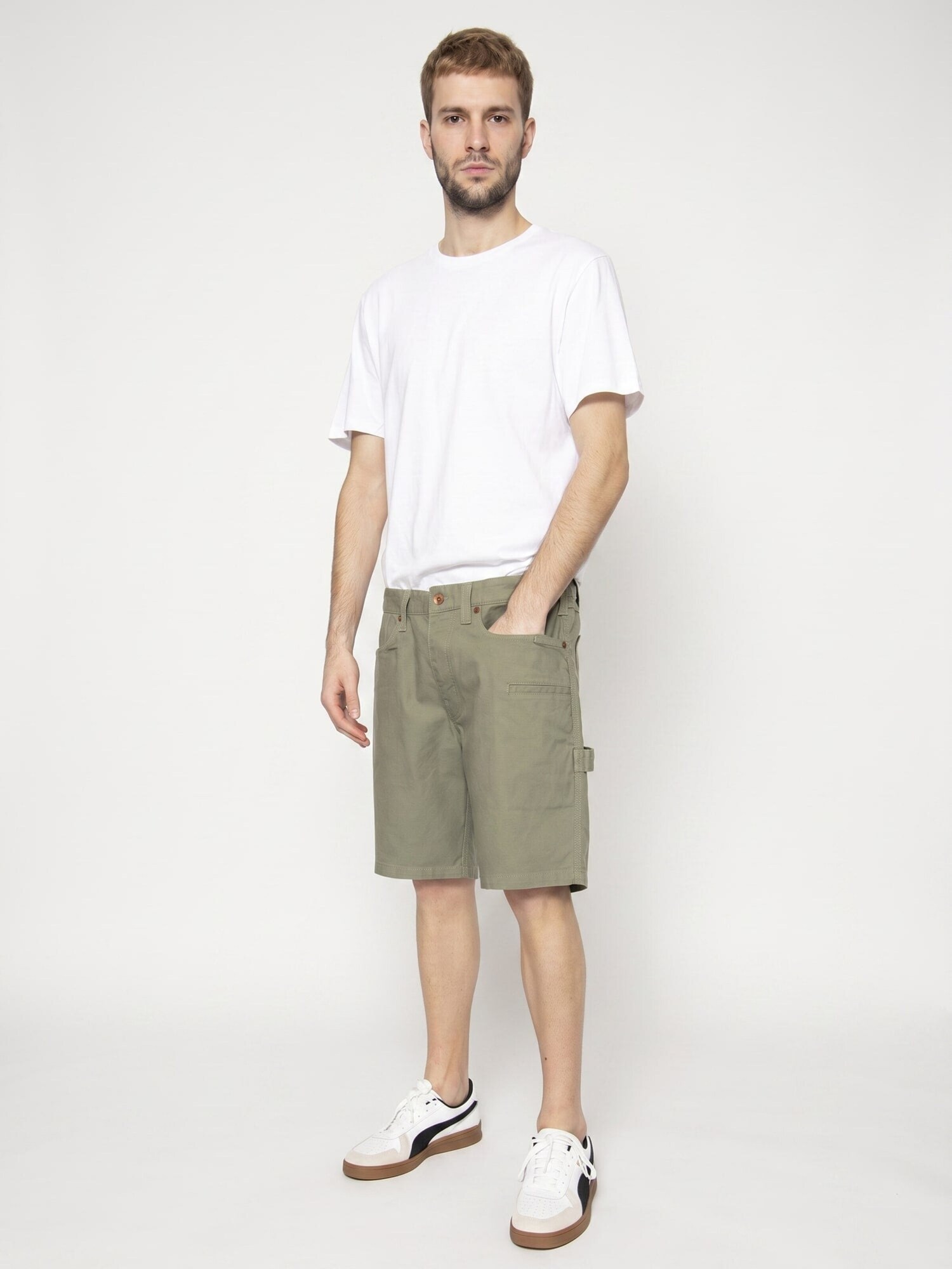 Brixton Pantaloni 'Builders Carpenter' oliva
