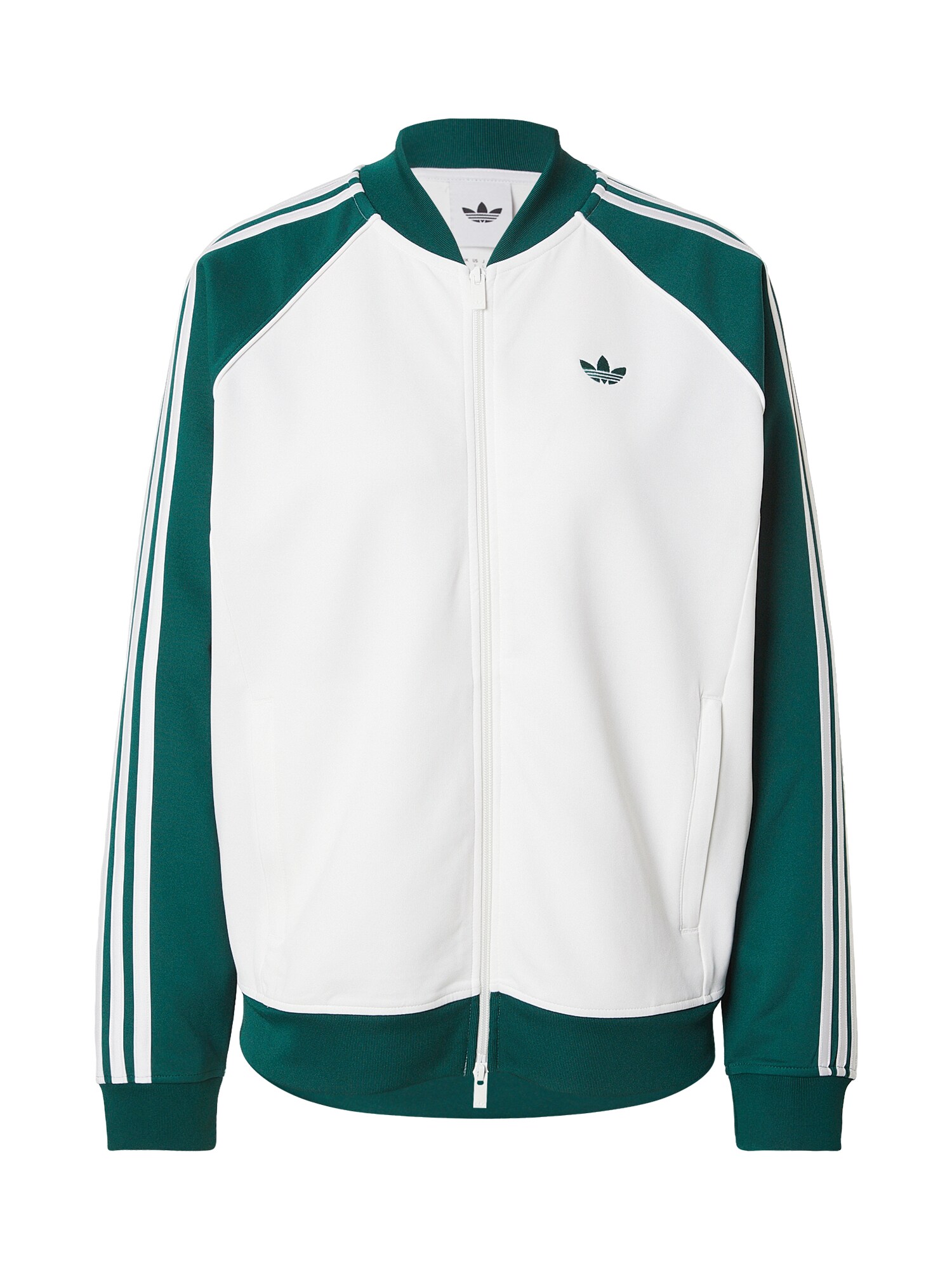 ADIDAS ORIGINALS Sudadera con cremallera  esmeralda / blanco