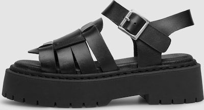 Nastya Black Leather Sandals