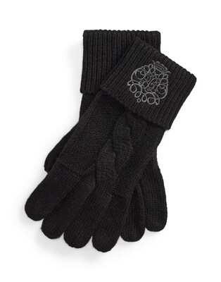 Lauren Ralph Lauren Guantes con dedos  gris / negro