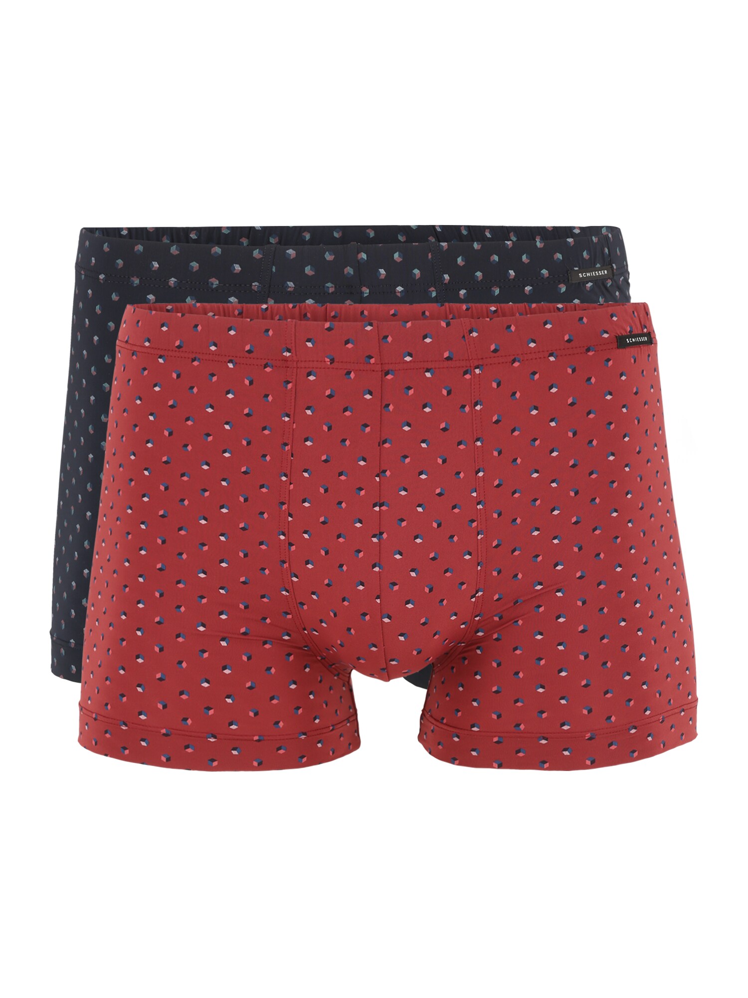 SCHIESSER Boxer trumpikės  raudona / tamsiai mėlyna / juoda